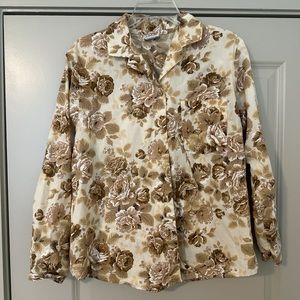 Vintage tan floral button down